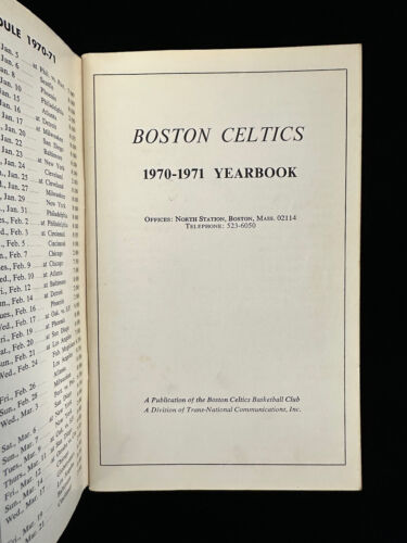 Original 1970-71 Boston Celtics NBA Basketball Yearbook / Media Guide