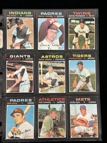 1971 Topps Baseball Partial Starter Set of 183 Diff. Commons Semi-Stars High#’s