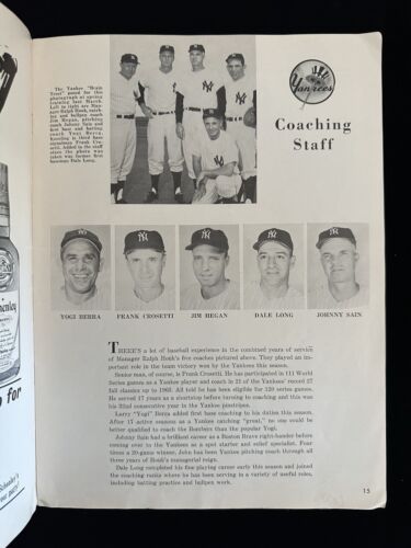 1963 New York Yankees World Series Program vs Los Angeles Dodgers - Scored - VG+