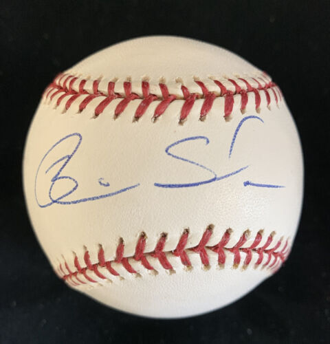 Brian Slocum Indians SIGNED Official ML Selig Baseball PSA DNA sticker only