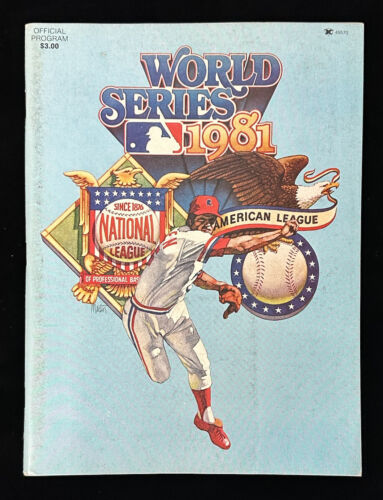 1981 World Series Official Baseball Program Unscored National Edition EX