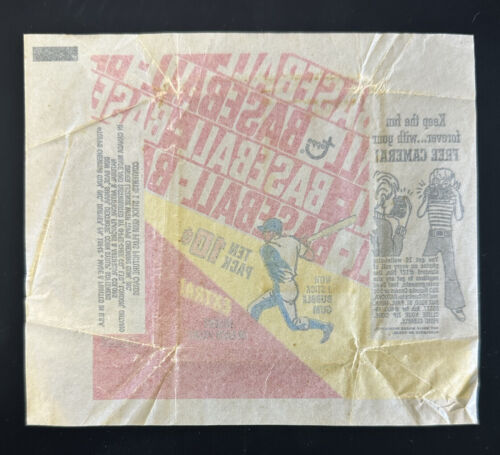 1970 Topps Baseball Card 10-cent Wax Pack Wrapper w/ Camera Ad