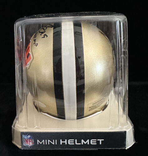 Drew Brees SB XLIV MVP New Orleans Saints SIGNED Mini Football Helmet STEINER