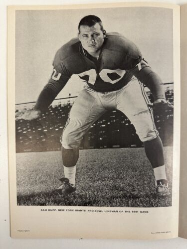 January 14, 1962 All-Star Football Pro Bowl Program – 1961 Season