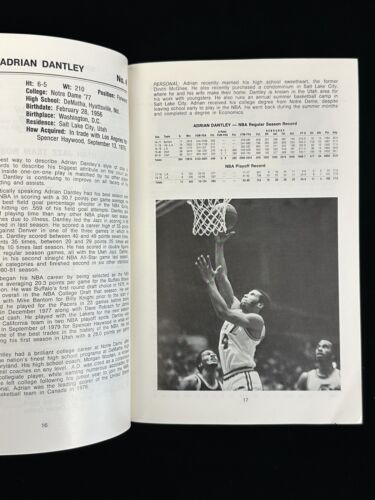 Original 1981-82 Utah Jazz NBA Basketball Yearbook / Media Guide w/ D. Griffith