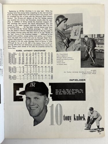 1962 New York Yankees Official Baseball Yearbook (May 7 roster date) - VG+