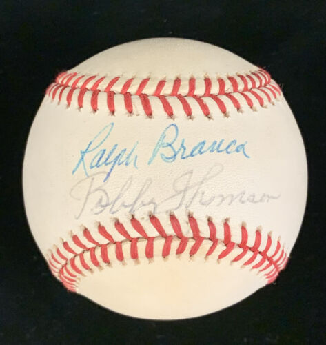 Ralph Branca Bobby Thomson DUAL SIGNED Official NL Baseball w/ B&E hologram