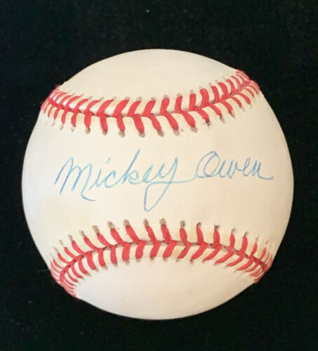 Mickey Owen Cardinals Dodgers Cubs SIGNED Official NL Baseball w/ hologram