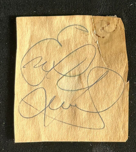 Evel Knievel 2.5 x 2.5” Vintage Autograph Cut - Legendary Stuntman - deceased