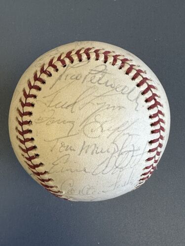 1976 Boston Red Sox Team Signed Official AL Baseball 28 sig w/Yaz Fisk Rice Lynn