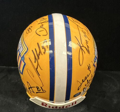 Super Bowl XXXIII MULTI SIGNEDMini Helmet 10 sigs w/ Tony Siragusa Beckett LOA