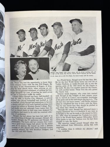 1964 New York Mets REVISED (in green) Official Baseball Yearbook EX