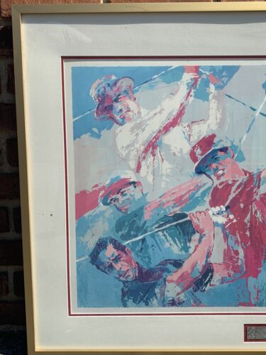 Original 1973 Leroy Neiman Framed Poster Legends Of Golf Hogan Palmer  Nicklaus