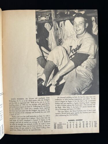 1955 Brooklyn Dodgers Official REVISED Yearbook w/ Jackie Robinson & Koufax - VG