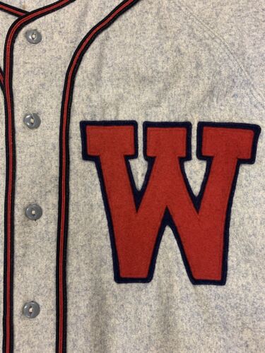 1943-1954 Minor League Game Used ‘W’ (team) Professional Model Flannel Jersey #1