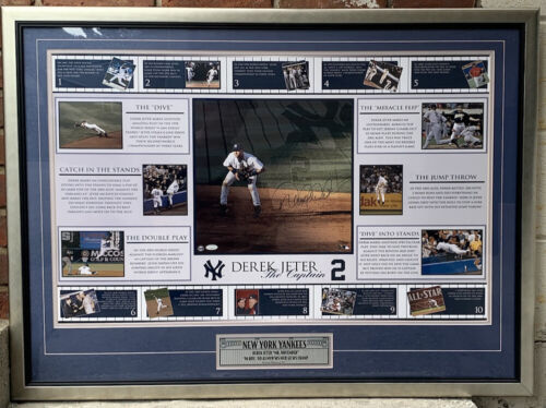 Derek Jeter NY Yankees SIGNED ‘The Captain’ 28x39” Framed LE Poster /500 STEINER
