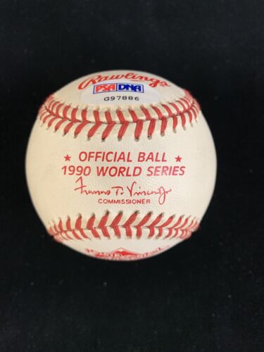 Fay Vincent Commissioner SIGNED Official 1990 World Series Baseball PSA DNA