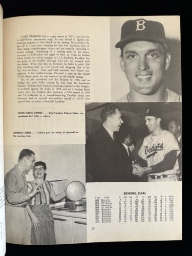 1956 Brooklyn Dodgers Official Yearbook w/ Jackie Robinson VG-EX back cover torn