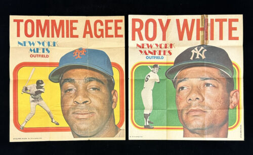 1970 Topps Baseball Player Posters Complete Set of 24 Low Grade w/Clemente Bench