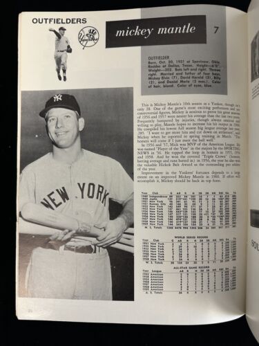 1960 New York Yankees Official Baseball Yearbook Revised Edition VG