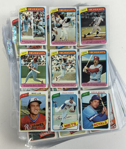 1980 Topps Baseball Complete Set of 726 - Overall EX/EM w/ Rickey Henderson