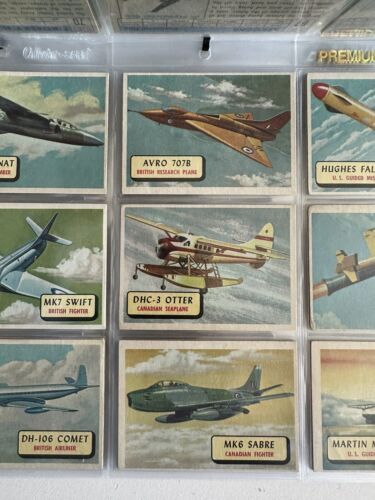 1957 Topps Planes Non Sport Trading Card Complete Set of 120 - Blue Backs - EX