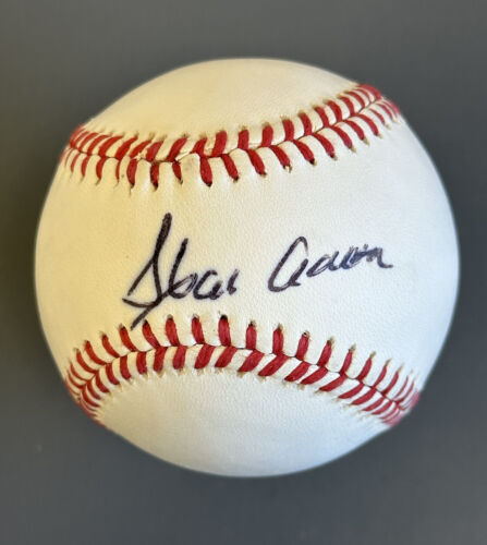 Hank Aaron Atlanta Braves HOFer SIGNED Official League Baseball w/ hologram