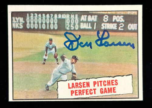 1961 Topps Don Larsen Yankees Signed / Autographed Perfect Game Card #402 NM