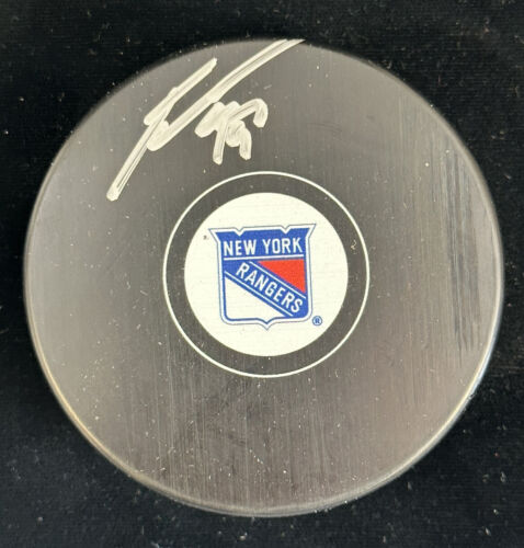 Jesper Fast #19 New York Rangers RW 2014-17 SIGNED Hockey Puck w/ Hologram