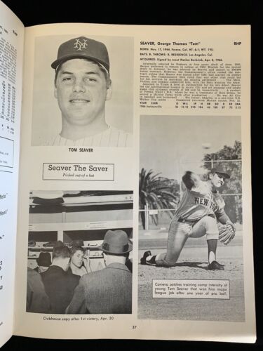 1967 New York Mets Official Baseball Yearbook Revised Edition VG water damage