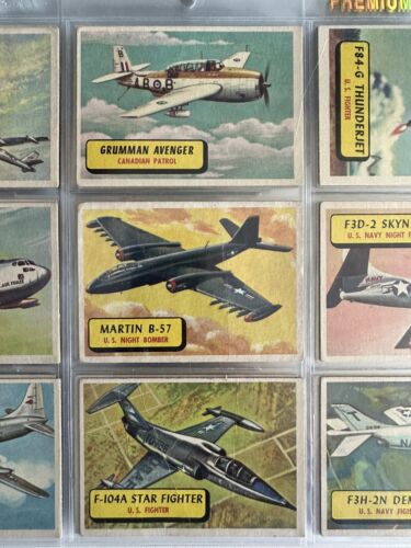 1957 Topps Planes Non Sport Trading Card Complete Set of 120 - Blue Backs - EX