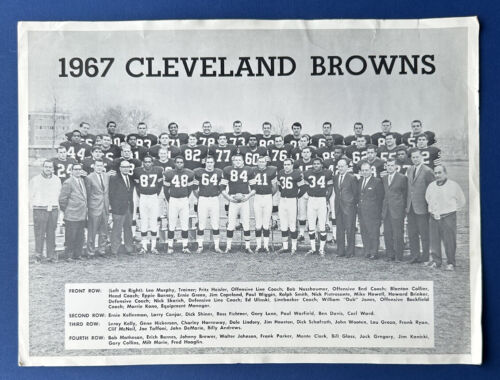 1967 Cleveland Browns B&W 9x12” Team Issued Photo w/ Warfield Groza Kelly