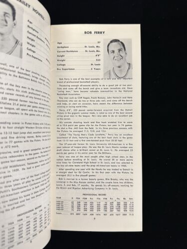 Original 1964-65 Baltimore Bullets NBA Basketball Media Guide / Press Book