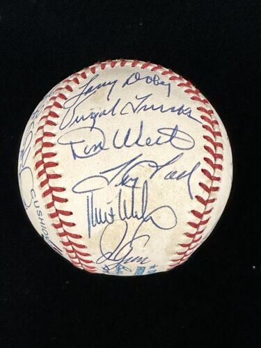 Tigers / Indians HOFers & Stars MULTI SIGNED Baseball 23 sigs w/ hologram