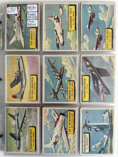 1957 Topps Planes Non Sport Trading Card Complete Set of 120 - Blue Backs - EX