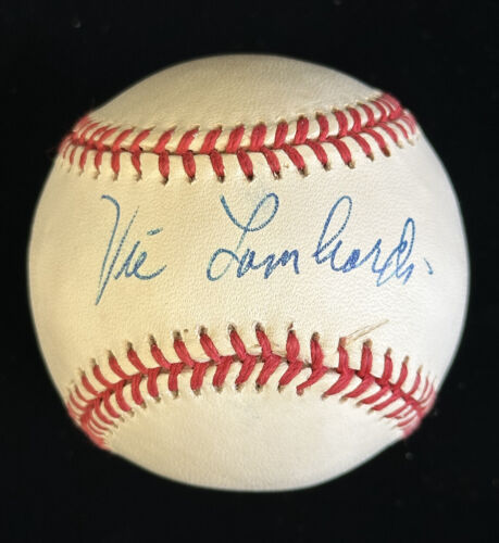 Vic Lombardi (died 1997) Dodgers Pirates SIGNED Official NL Baseball w/ hologram