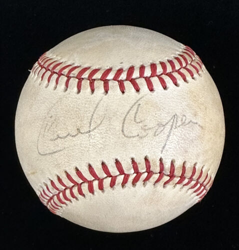 Cecil Cooper Brewers VINTAGE SIGNED Official AL Bobby Brown Baseball w/ hologram