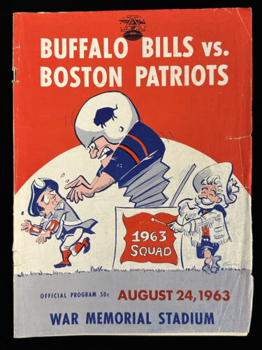 August 24, 1963 Buffalo Bills AFL Football Program vs Boston Patriots - VG