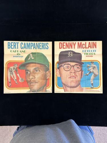 1970 Topps Baseball Player Posters Complete Set of 24 Low Grade w/Clemente Bench