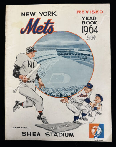 1964 New York Mets REVISED (in orange) Official Baseball Yearbook VG-EX