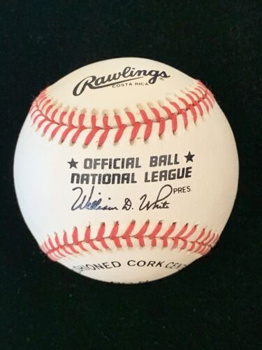 Alvaro Espinoza #20 Indians Yankees Mets SIGNED Official NL Baseball w/ hologram