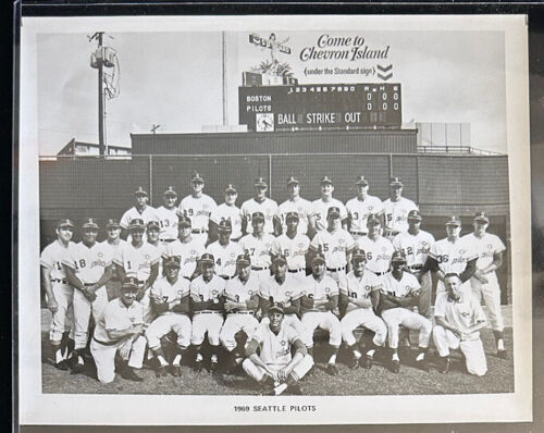 Original 1969 Seattle Pilots 8x10 B&W Team Photo