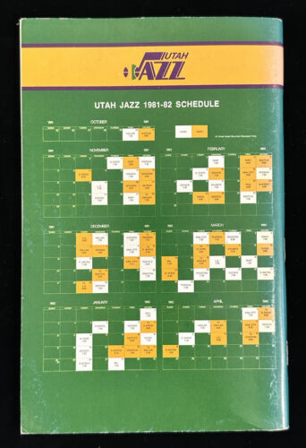 Original 1981-82 Utah Jazz NBA Basketball Yearbook / Media Guide w/ D. Griffith