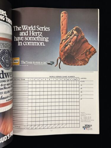 1985 World Series Official Baseball Program Unscored National Edition NM