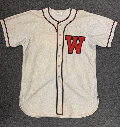 1943-1954 Minor League Game Used ‘W’ (team) Professional Model Flannel Jersey #1