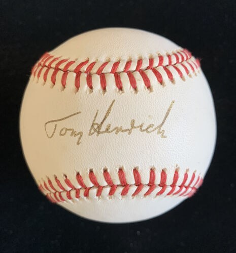 Tom Henrich NY Yankees SIGNED Official AL Bobby Brown Baseball w/ hologram