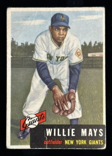 1953 Topps Willie Mays New York Giants HOFer Short Print Baseball Card #244