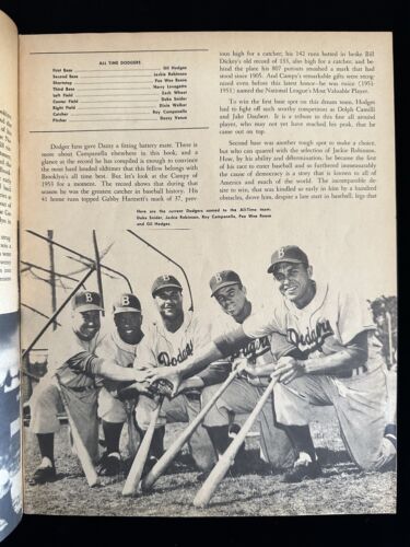 1955 Brooklyn Dodgers Official REVISED Yearbook w/ Jackie Robinson & Koufax - VG