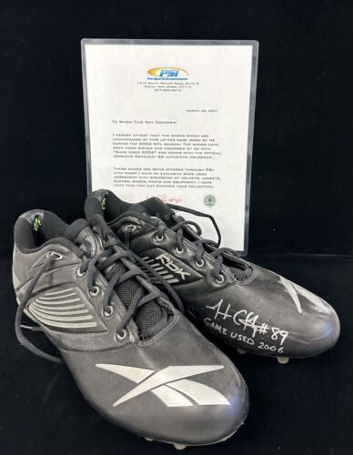 2006 Jerricho Cotchery New York Jets DUAL SIGNED Game Used NFL Reebok Cleats LOA