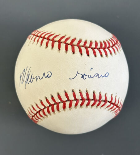 Alfonso Soriano Yankees Rangers SIGNED Official AL Budig Baseball w/ hologram